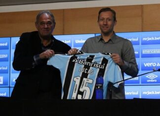 Lucas Leiva é apresentado no Grêmio e explica desejo de retornar ao clube: “Não importa onde está”