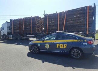 PRF flagra carreta com 11 toneladas de excesso na BR-101 em Araranguá