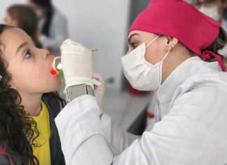 Calibragem de avaliação bucal realizada nas escolas de Sombrio