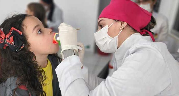 Calibragem de avaliação bucal realizada nas escolas de Sombrio