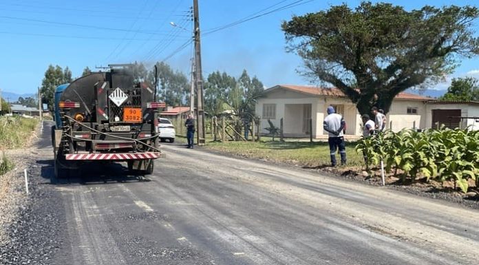 Pavimentações seguem em execução no interior de Santa Rosa do Sul