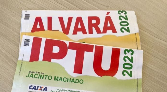 IPTU com 30% de desconto em cota única, em Jacinto Machado