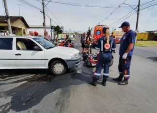 Colisão deixa motociclista ferido em Sombrio
