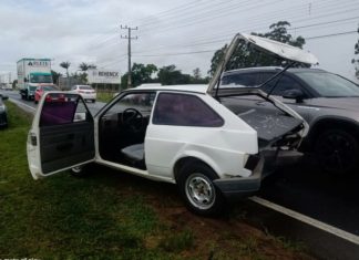 Colisão traseira mobiliza bombeiros e Samu em São João do Sul
