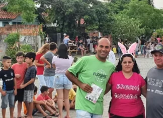 Moradores da COHAB realizam evento de Páscoa para as crianças em Sombrio