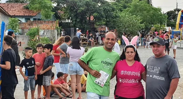 Moradores da COHAB realizam evento de Páscoa para as crianças em Sombrio