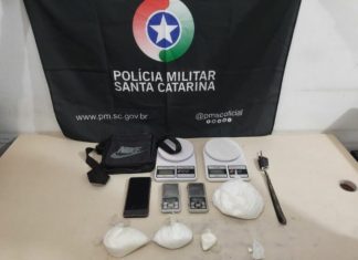 PM apreende mais de 300gr de cocaína no Lagoão em Araranguá