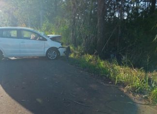 Turvo: homem fica gravemente ferido após colidir com o veículo em árvore