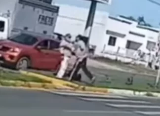 Idoso é agredido após colher flores de canteiro central em avenida