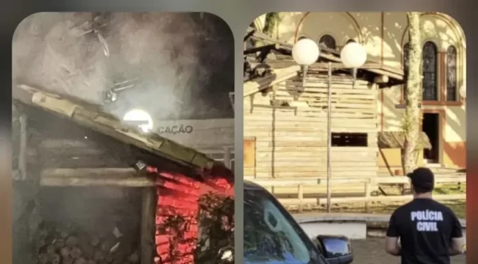 Polícia Civil de Turvo identifica autores do incêndio da casa de madeira usada para eventos natalinos