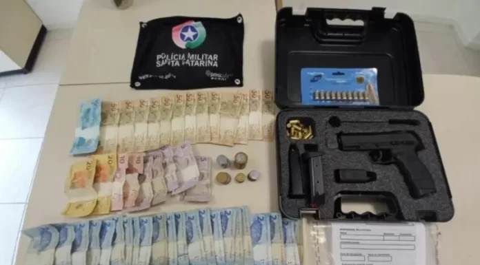 Dinheiro e pistola são apreendidos no Lagoão