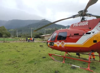 Bombeiros realizaram sobrevoo nas comunidades de Praia Grande