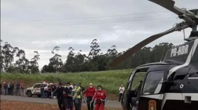 Turvo: adolescente cai de trator e fica gravemente ferido