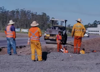Sombrio: SC 449 recebe Secretário Estadual de Infraestrutura na obra do Trevo Alemão