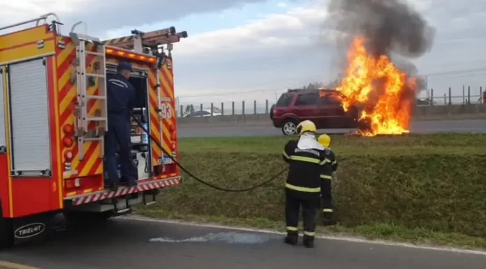 Incêndio Veicular na BR 101 em Sombrio na manhã de quarta-feira