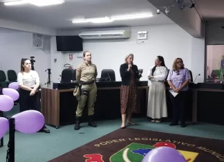 Câmara de Vereadores de Sombrio recebe palestra de conscientização contra a violência doméstica