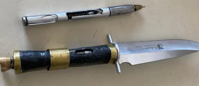 Policia Militar apreende faca revolver e caneta revolver em Sombrio