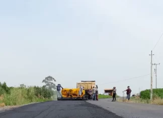 Prefeitura conclui o asfalto na Rodovia dos Imigrantes em Ermo