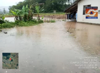 Timbé do Sul apresenta pontos de alagamento