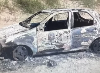 Carro roubado é encontrado incendiado em Balneário Gaivota