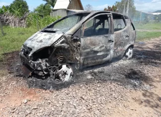 Incêndio em veículo em Santa Rosa do Sul mobiliza corpo de bombeiros
