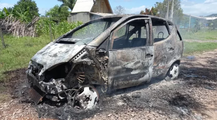 Incêndio em veículo em Santa Rosa do Sul mobiliza corpo de bombeiros