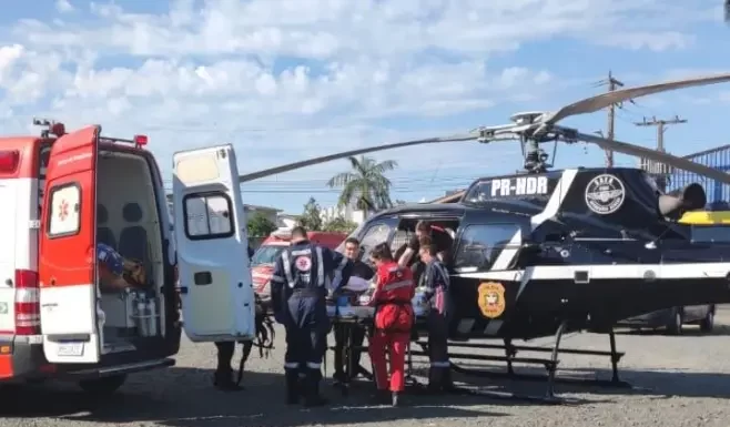 Helicóptero do SAER/SARASUL atende duas ocorrências no mesmo dia em Santa Rosa do Sul
