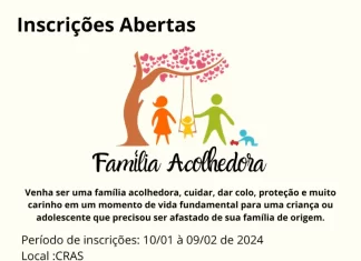 Inscrições abertas para o programa Família Acolhedora, em Santa Rosa do Sul