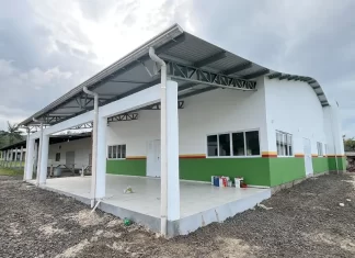 Sede do Novo Horizonte em fase final de construção, em Santa Rosa do Sul