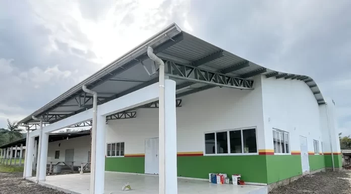 Sede do Novo Horizonte em fase final de construção, em Santa Rosa do Sul