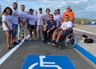 Balneário Gaivota recebe vagas especiais para deficientes físicos e idosos na Beira-Mar