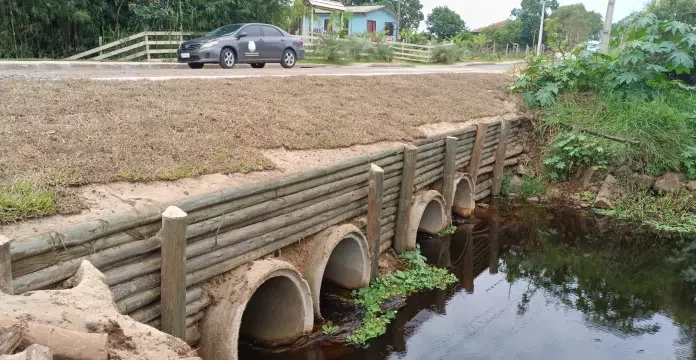 Balneário Gaivota: Ponte destruída pelas chuvas é liberada para o trânsito
