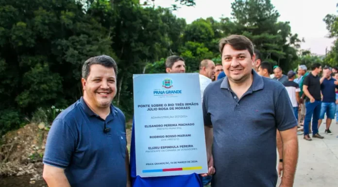 Prefeitura de Praia Grande inaugura ponte da Fortaleza e presta homenagem a morador da comunidade