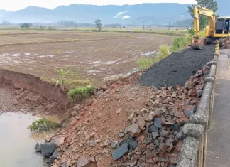 Ponte na SC-290 recebe vistoria e pode ser liberada parcialmente para o tráfego de veículos leves nos próximos dias