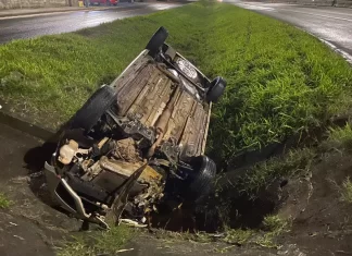 Capotamento na BR-101 em Santa Rosa do Sul