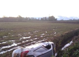 Mulher fica ferida em capotamento na SC 447