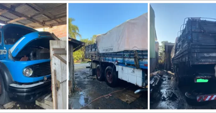 Incêndio em caminhão mobiliza bombeiros em Araranguá