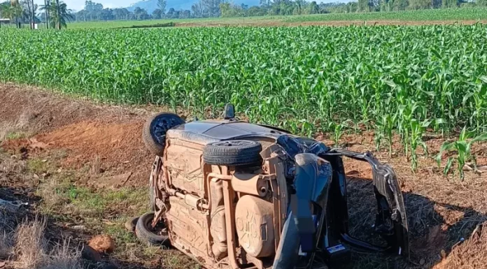 Capotamento na BR-285 em Turvo mobiliza Corpo de Bombeiros e SAMU