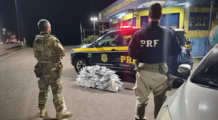PRF intercepta veículo em São João do Sul e apreende 96Kg de haxixe