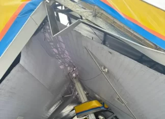 Bombeiros atende colapso em posto de combustível