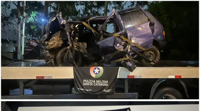 Perseguição em Içara termina com acidente, prisões e objetos furtados apreendidos