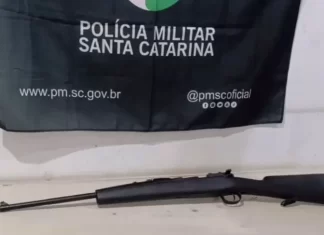 Suspeitos com rifle presos em flagrante em Santa Rosa do Sul