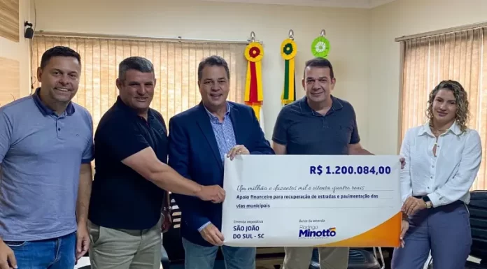 São João do Sul recebe emenda do deputado rodrigo minotto para recuperação de estradas