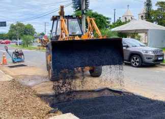 Administração municipal de São João do Sul inicia operação tapa buraco