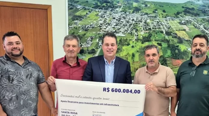 Deputado Minotto garante R$ 600 mil para obras em Santa Rosa do Sul