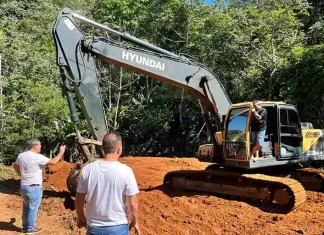 Prefeitura de Santa Rosa do Sul trabalha na recuperação do acesso a ponto turístico