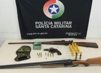 Tiros e Ameaça: Idoso é Detido por Violência Doméstica e armas são apreendidas em Araranguá