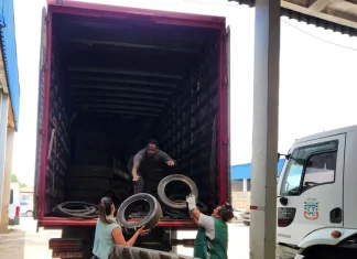 Sombrio participa da campanha Todos contra a Dengue com coleta de pneus