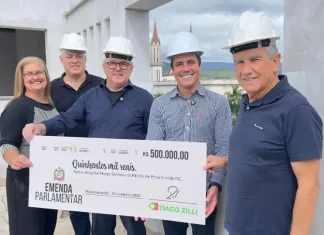 Deputado Tiago Zilli entrega R$ 500 mil para o Hospital de Praia Grande e acompanha obras