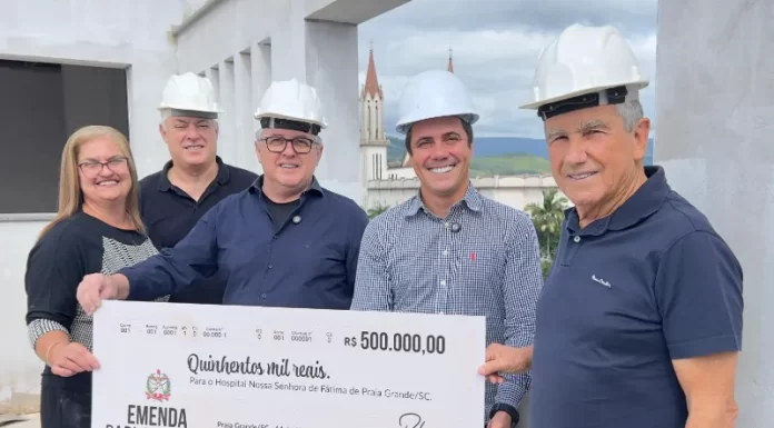 Deputado Tiago Zilli entrega R$ 500 mil para o Hospital de Praia Grande e acompanha obras